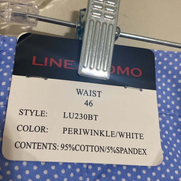 Linea Uomo Men's Blue Shorts performance stretch polka dots 46 vacation golf Y2K - Picture 5 of 9